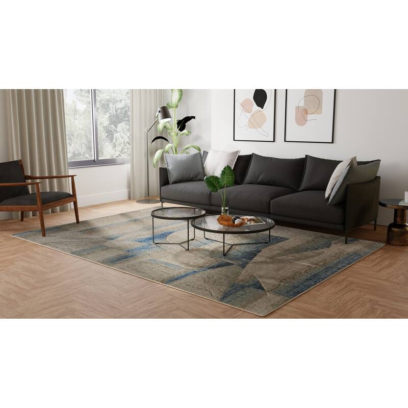 Grand Bazaar Hartman Machine Made Abstract Modern Area Rug