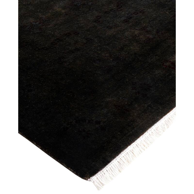 Overdyed One-of-a-Kind Hand-Knotted Area Rug - Gray - 3' 3" x 18' 4"
