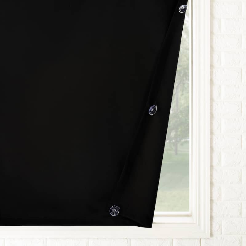 Sun Zero Lights Out Portable Travel Total Blackout Rod Pocket Curtain Panel, Single Panel