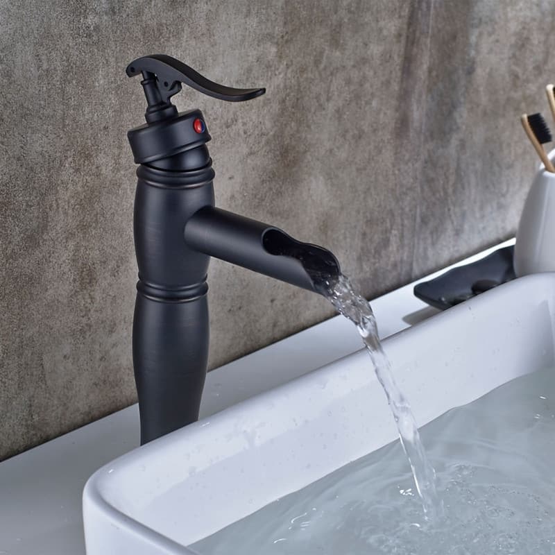 Oil Rubbed Bronze Bathroom Faucet Waterfall Vessel Sink Faucet