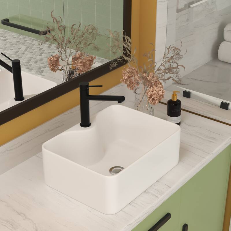 Ceramic Rectangular Sink for Bathroom