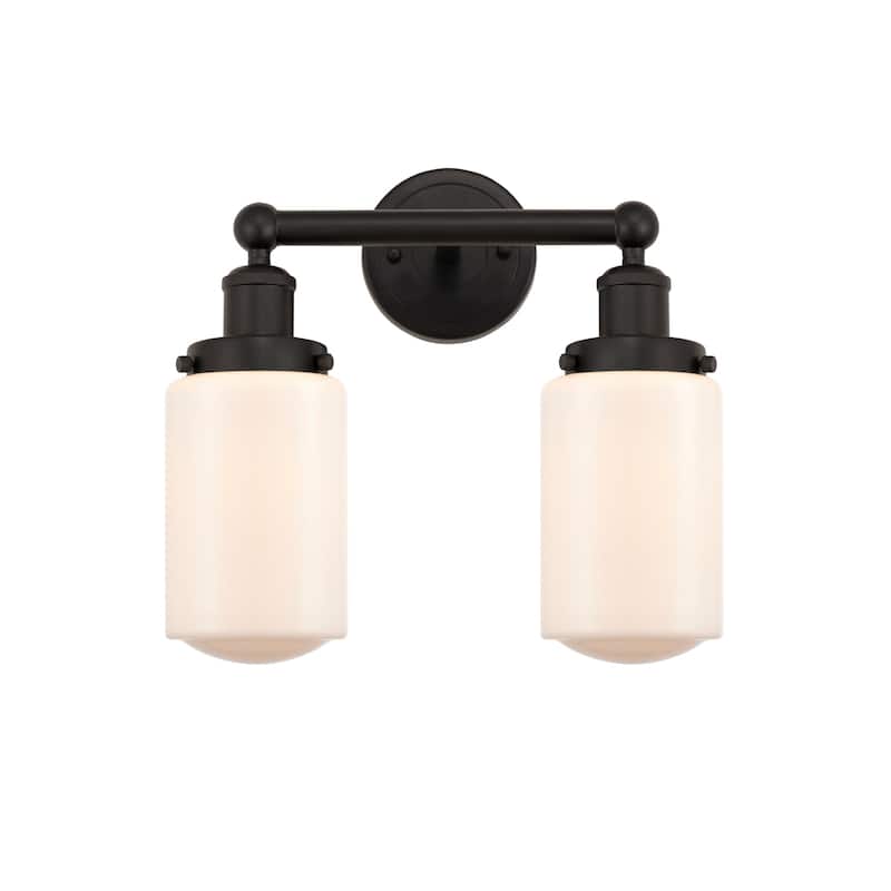 Innovations Lighting 616-2W-10-16 Dover Vanity Dover 2 Light 16" Wide - Oil Rubbed Bronze / Matte White