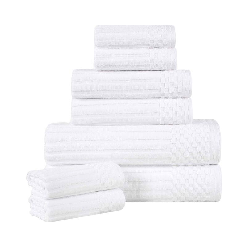 Superior Soho Ribbed Cotton 8-Piece Assorted Towel Set