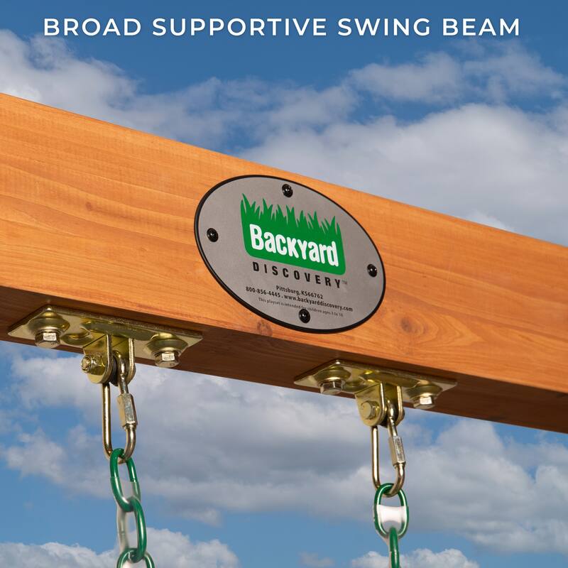 Backyard Discovery Durango Cedar Wood A-Frame Swing Set, Belt Swings - 9'1" x 8'1"