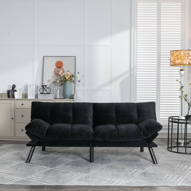 Modern 2-Seater Foldable Sofa Bed with 800 lbs Capacity and Adjustable Backrest