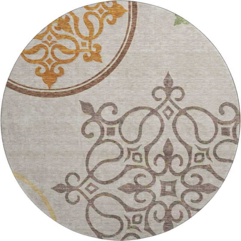 Premium Washable Super Soft Transitional Scroll Mayfield Rug