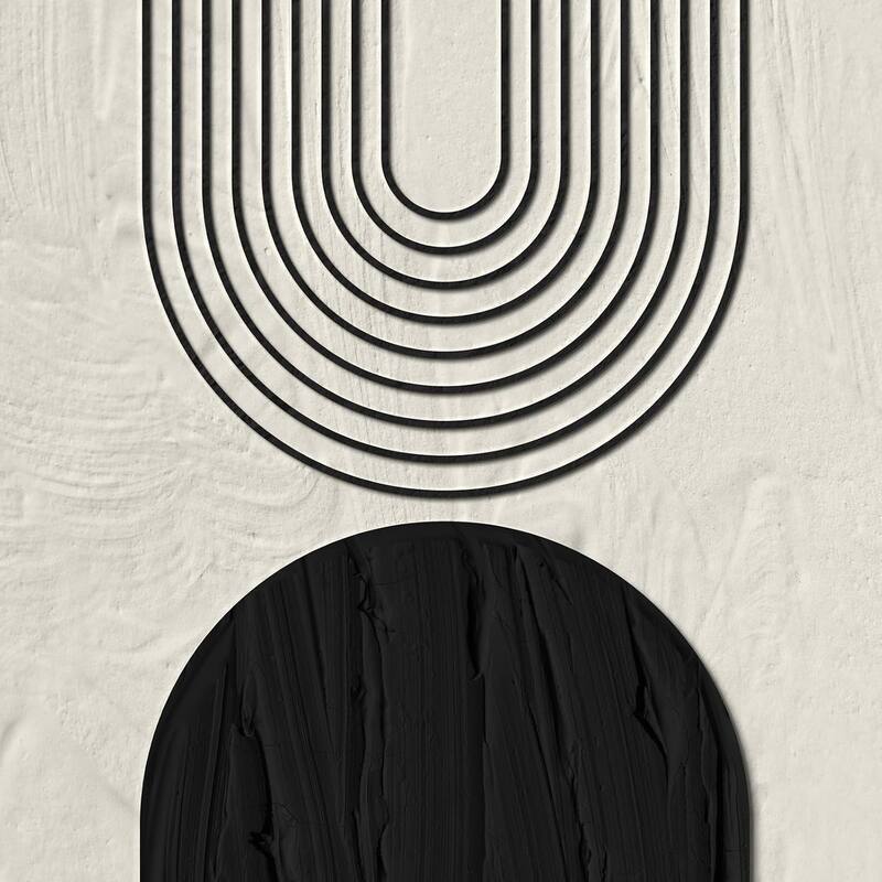 Framed Boho Black and White Abstract Wall Art