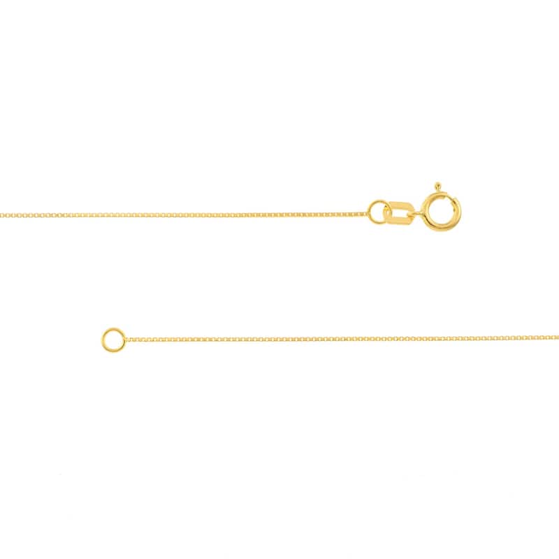 Curata 10k Yellow Gold 0.55mm Box Chain Necklace With 5mm Square (Spring Ring)