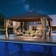 preview thumbnail 130 of 129, Outdoor Hardtop Gazebo Pergola w Galvanized Steel Roof and Aluminum Frame, Prime Curtains and nettings include