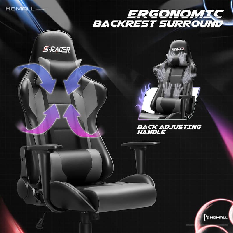 Homall Ergonomic Faux Leather Adjustable Swivel Office Gaming Chair