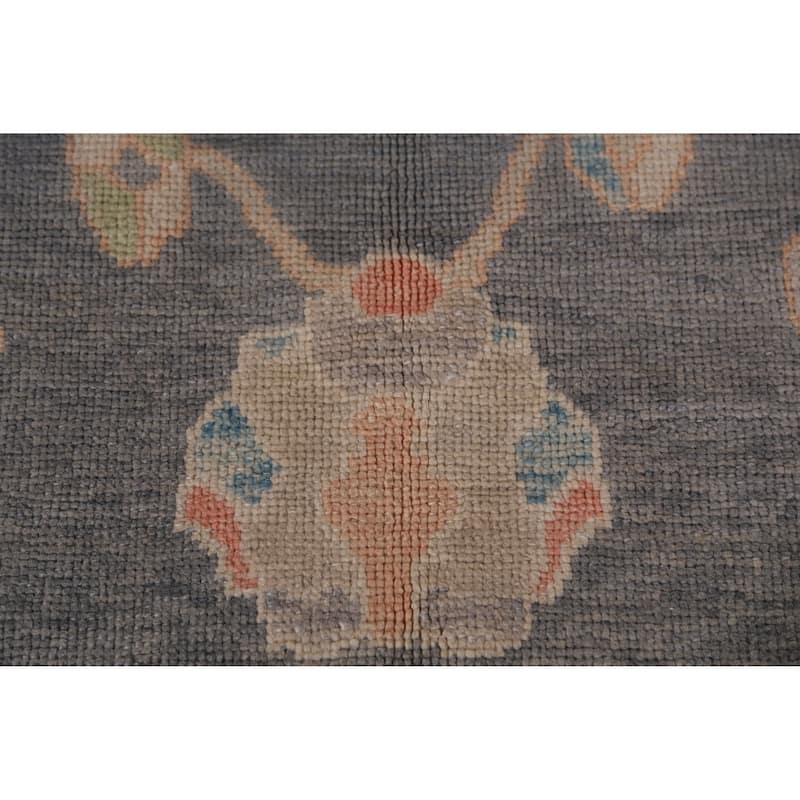 Hand Knotted Oriental 100% Wool Carpet Transitional All-Over Greys & Charcoal Oushak Area Rug - 13' 9'' X 10' 0''
