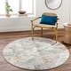 preview thumbnail 7 of 9, Ellen Mid-Century Modern Area Rug Taupe/Blue - 5' 3" x 5' 3" Round