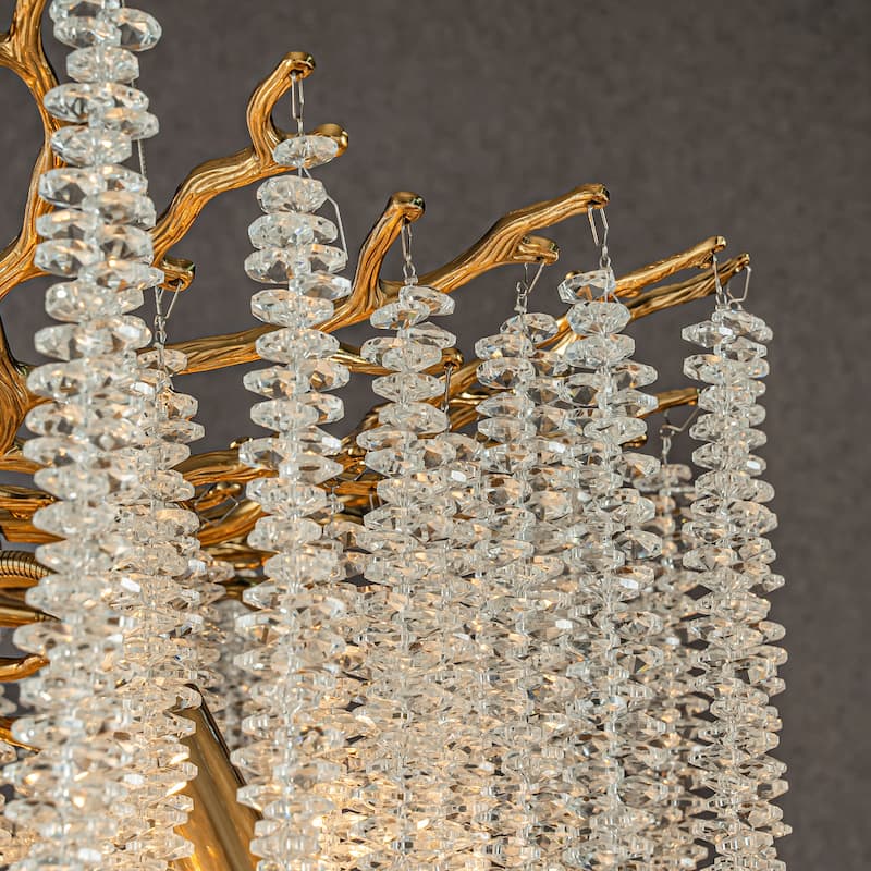 CraftHome Modern Glam Crystal Chandelier Branch Style Pendant Ceiling Light for Dining Room Bedroom Living Room Entryway
