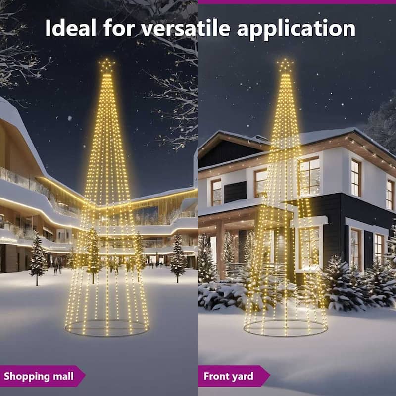 vidaXL Christmas Cone Tree Decoration Artificial Christmas Tree with LEDs