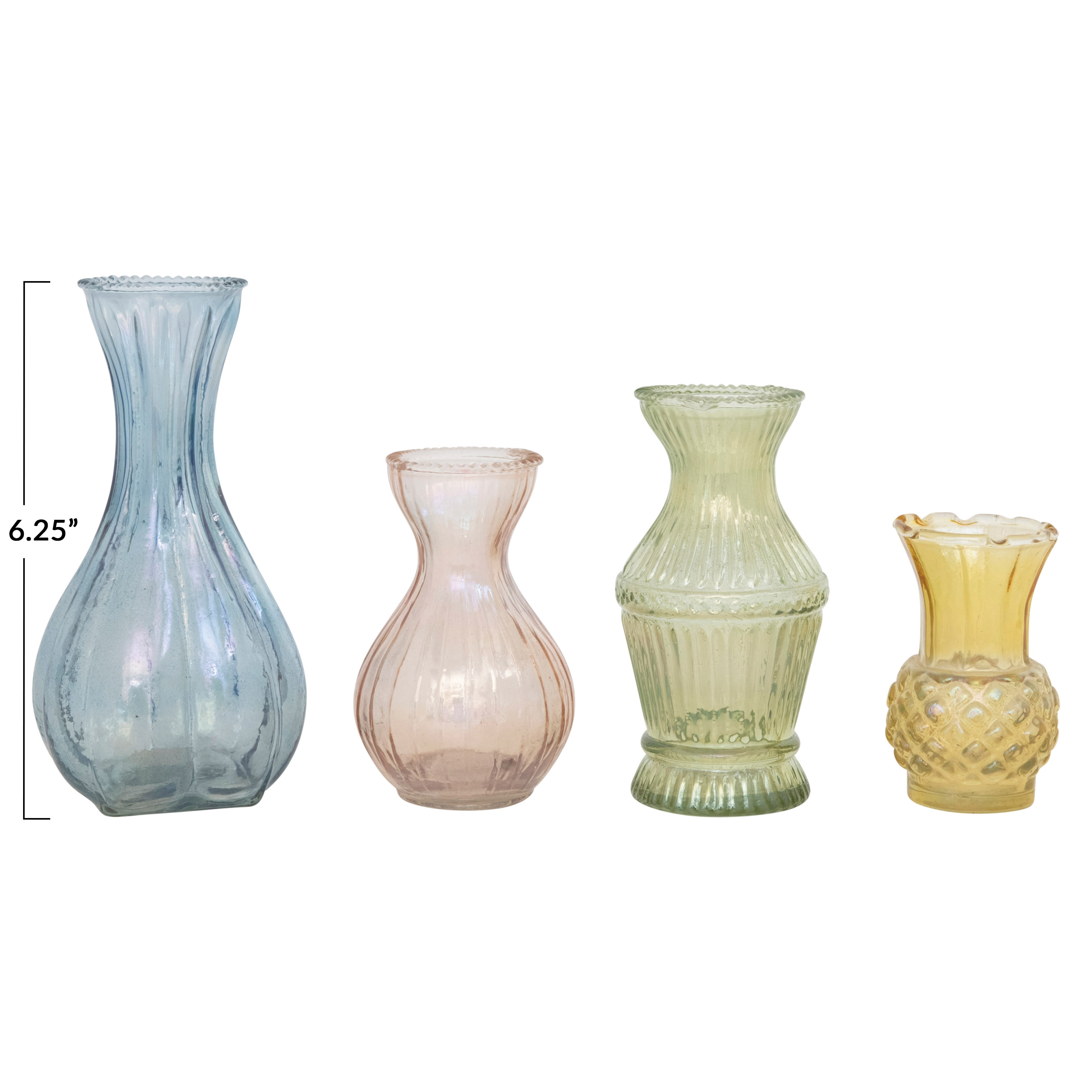 Decorative Debossed Glass Vases