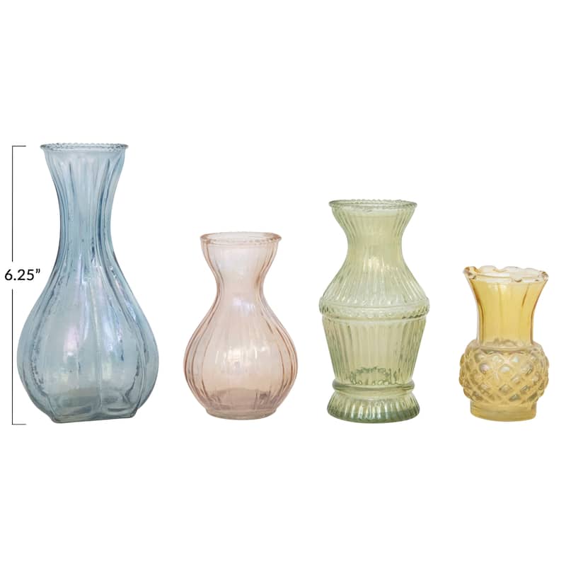 Decorative Debossed Glass Vases