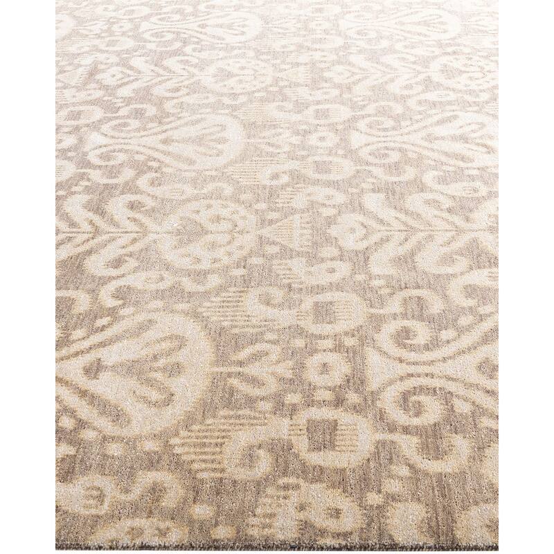 Ikat One-of-a-Kind Handmade Area Rug - Gray, 8' 2" x 10' 2" - 8' 2" x 10' 2"