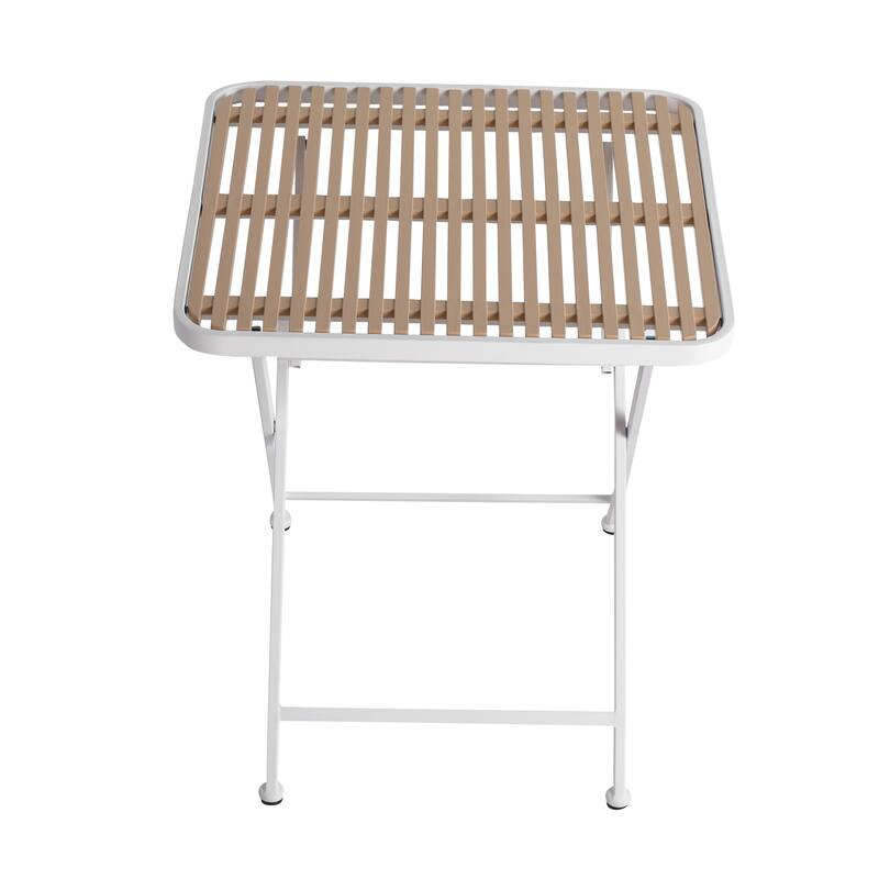 Modern folding square table - indoor and outdoor multi-functional table - polypropylene tabletop with metal legs, suitable