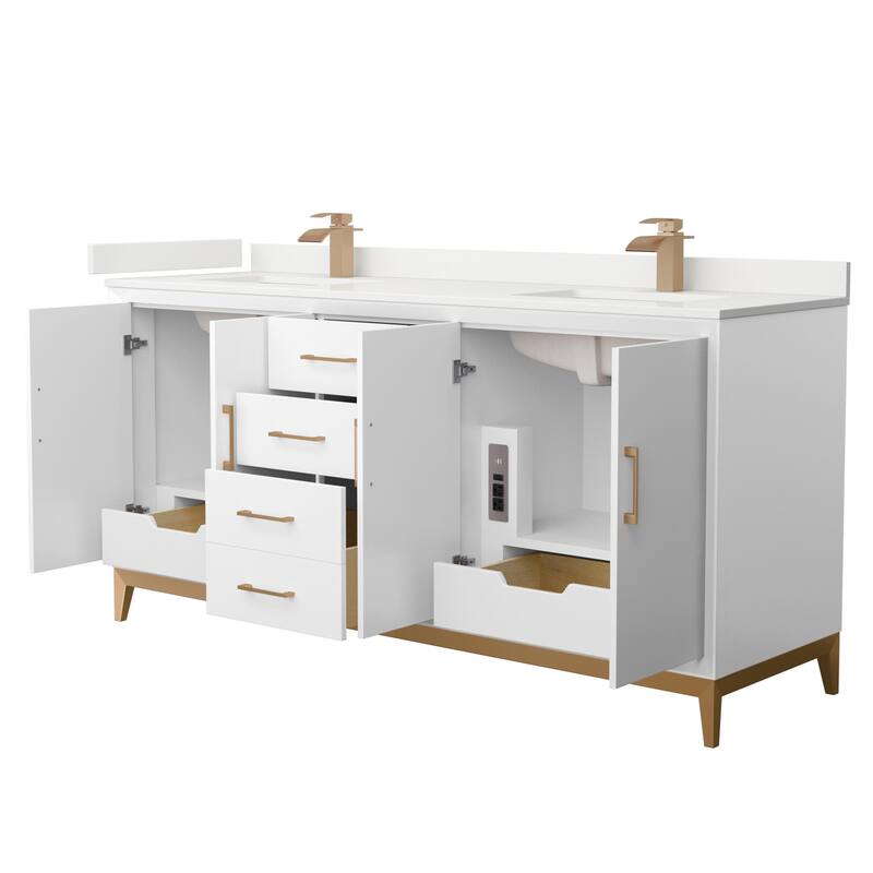 Wyndham Collection WCH818172D-QTZ-UNSMXX Amici 72" Free Standing
