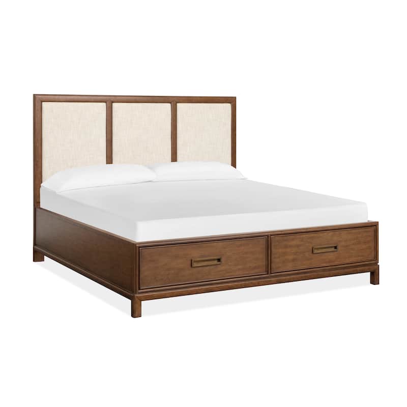 Magnussen Home Ridgefield Russet Upholstered Panel Storage Bed - King