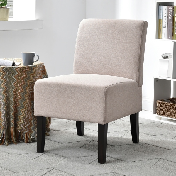 Porch & Den Lamar Fabric, Wood Armless Slipper Chair