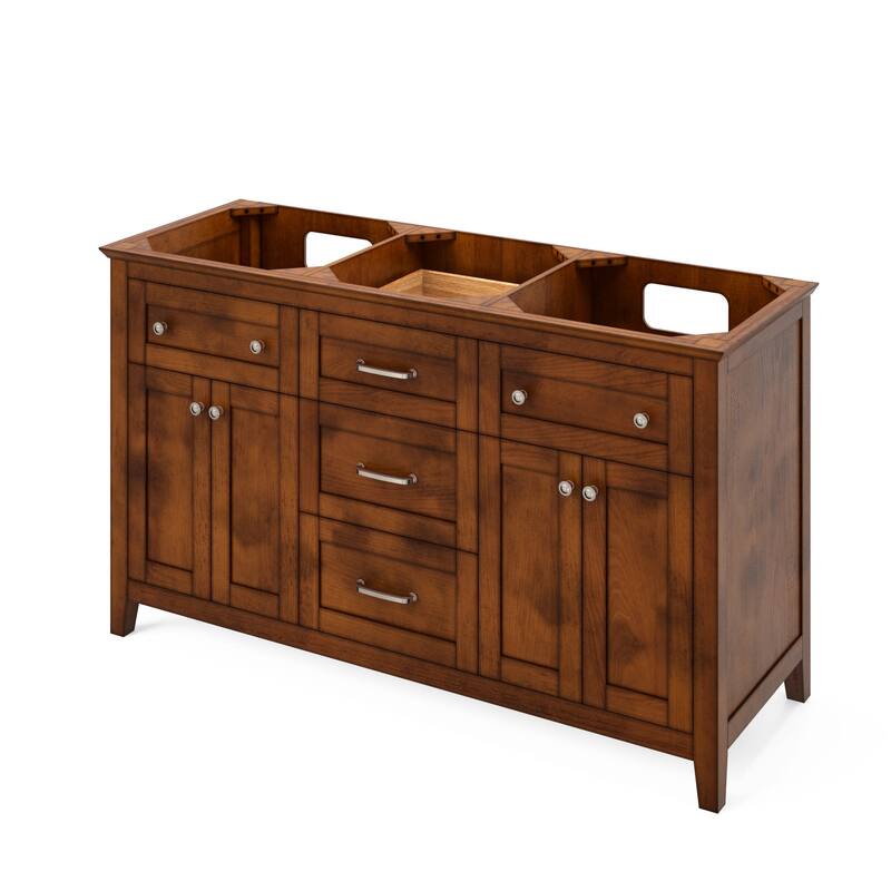 Jeffrey Alexander VN2CHA-60-NT Chatham 60" Double Free Standing Vanity - Chocolate - Espresso Finish