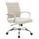 preview thumbnail 38 of 41, LeisureMod Benmar Mid-Back Swivel Leather Office Chair W/ Chrome Base Tan