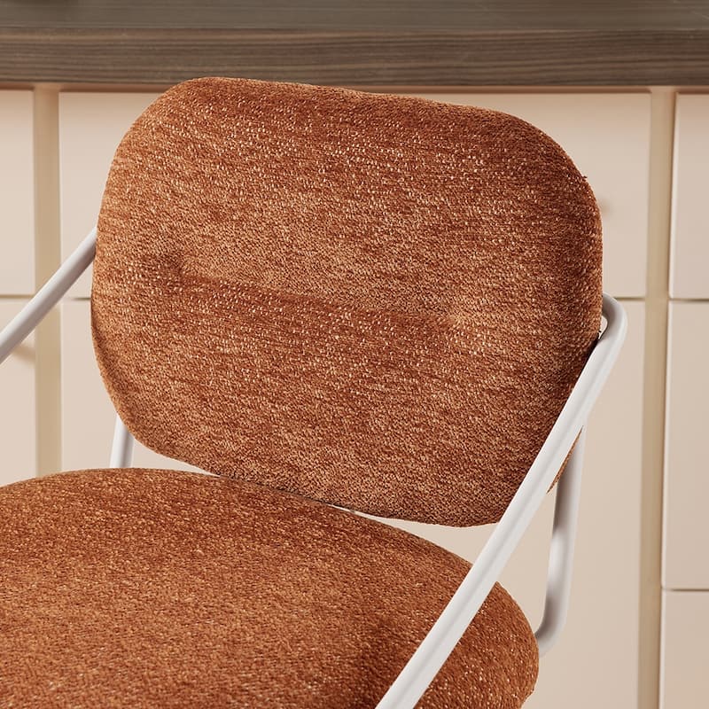 Art Leon Mid-century Modern Fabric Swivel Barstool