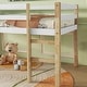 preview thumbnail 6 of 7, Natural White Bed Rubber Wooden Frame Twin Size Loft Bed Low Loft Bed Frame with Ladder for Toddler Children Kids Boys Girls