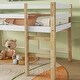 preview thumbnail 5 of 7, Twin Size Rubber Wood Loft Bed with Wide Ladder and Guardrails, Low Height Platform with Strong Slats for Kids or Teens