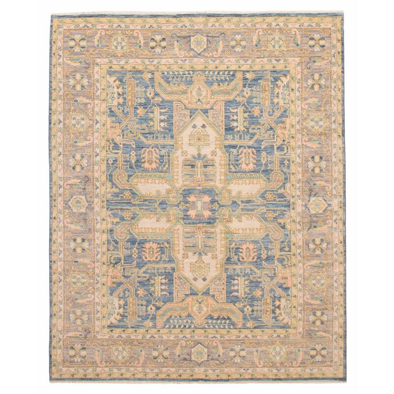 ECARPETGALLERY Hand-knotted Modern Oushak Navy Wool Rug - 8' x 10' - Navy - 8' x 10' - Rectangle
