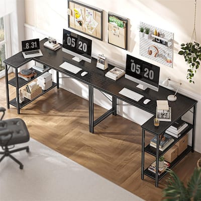 47 Inches Computer Desk with Reversible Storage Shelves