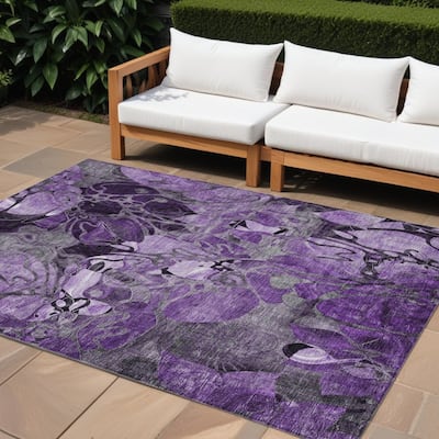 Malu Artistic Abstract Weather Resistant Timeless Fusion Outdoor Rug