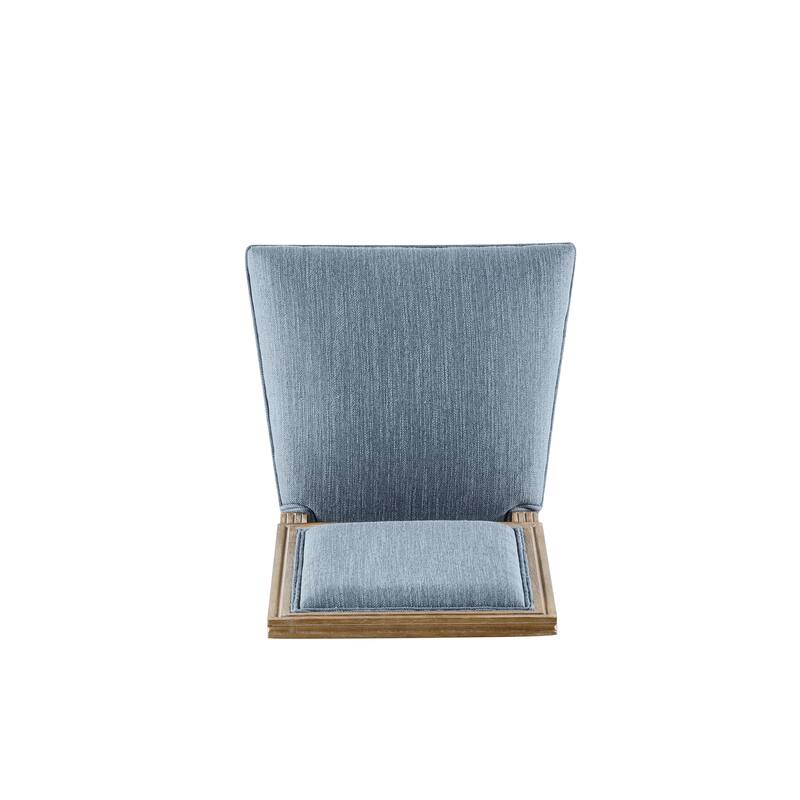 [Set of 2]Dining Chairs -Elegant Cane Backrest & Upholstered Seats with Fluted Legs -Rustic Weathered Finish -Rubberwood Frame