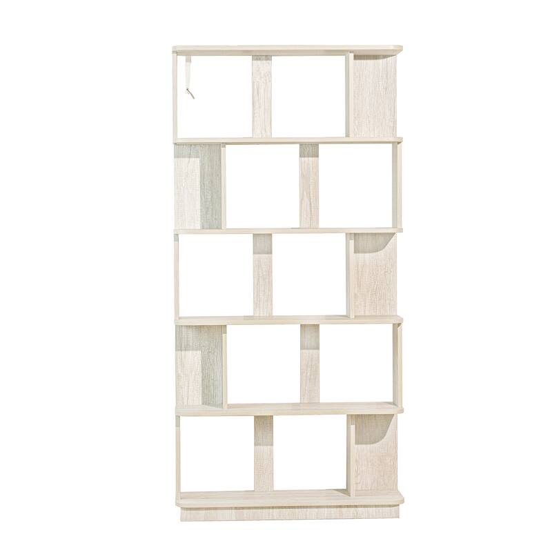 31.5"L X 64.56"H Free Combination Bookshelf Modern 5-Tier Open Storage Bookcase Mdf Wood Display Shelving, Media Storage Shelves