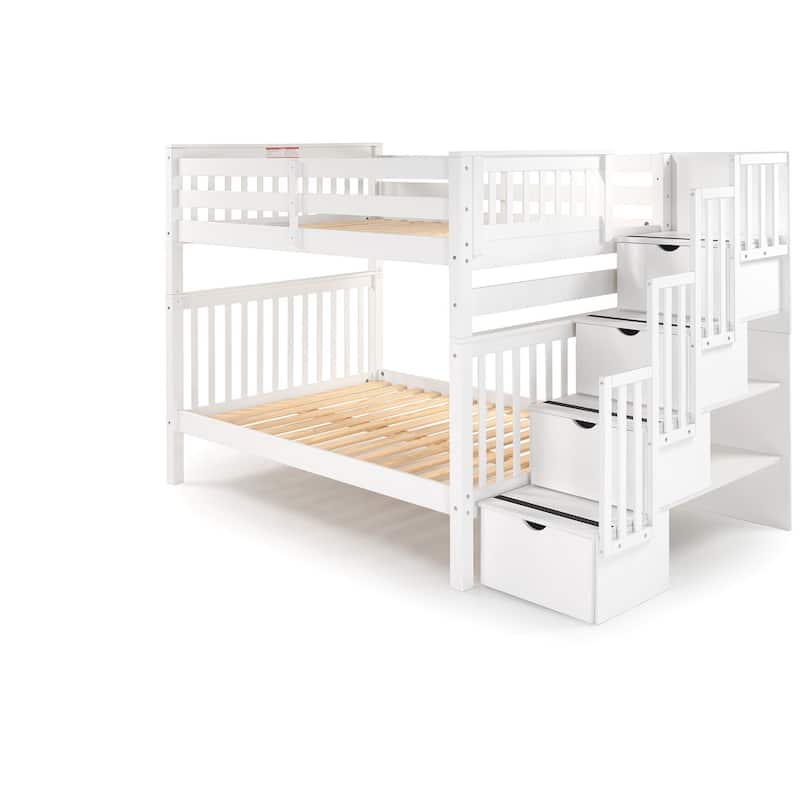 Taylor & Olive Trillium Full over Full Stairway Bunk Bed
