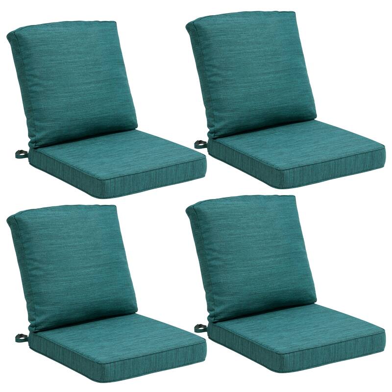 Pellebant 22 x 21 in Deep Seat Chair Outdoor Cushion Set - MALACHITE - 4PC