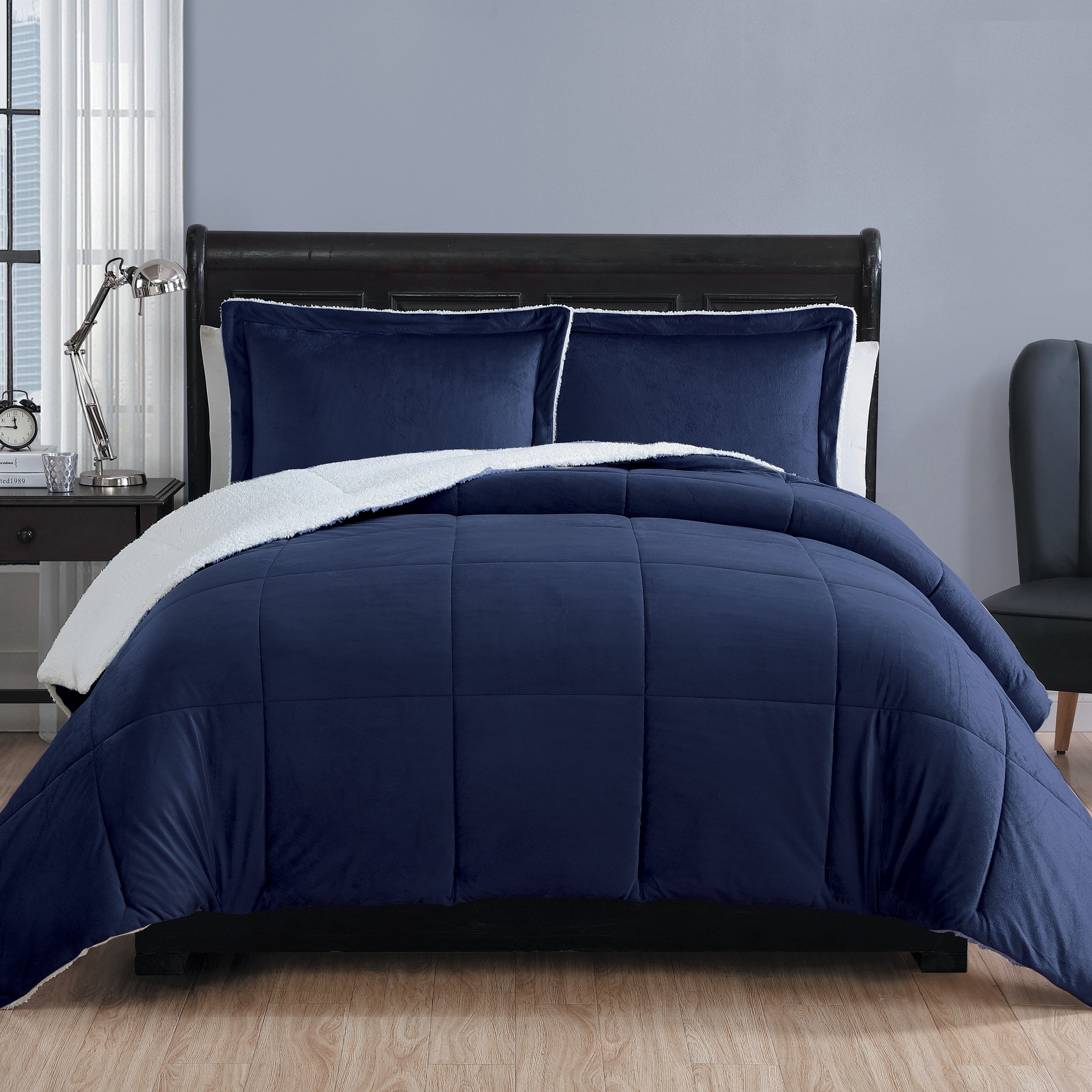 Vcny home micro mink sherpa comforter set best sale