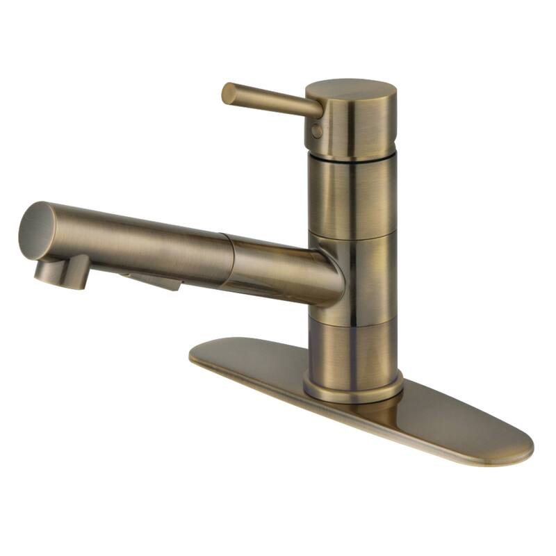 Concord Single-Handle Pull-Out Kitchen Faucet - Antique Brass