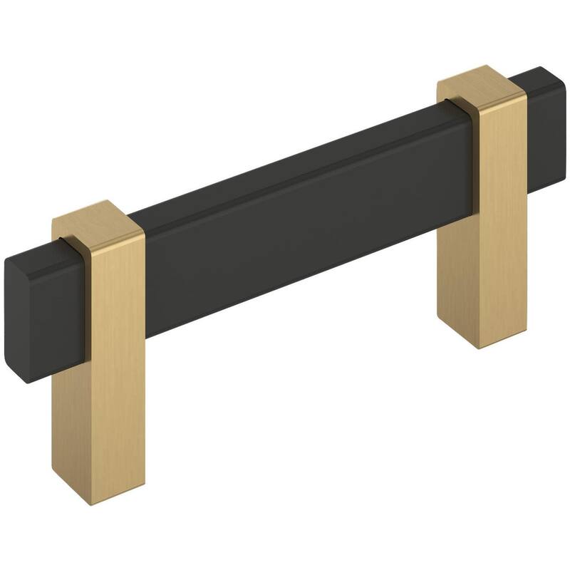 Amerock BP36722 Mulino 3" Center to Center Bar Cabinet Pull - Matte Black / Champagne Bronze