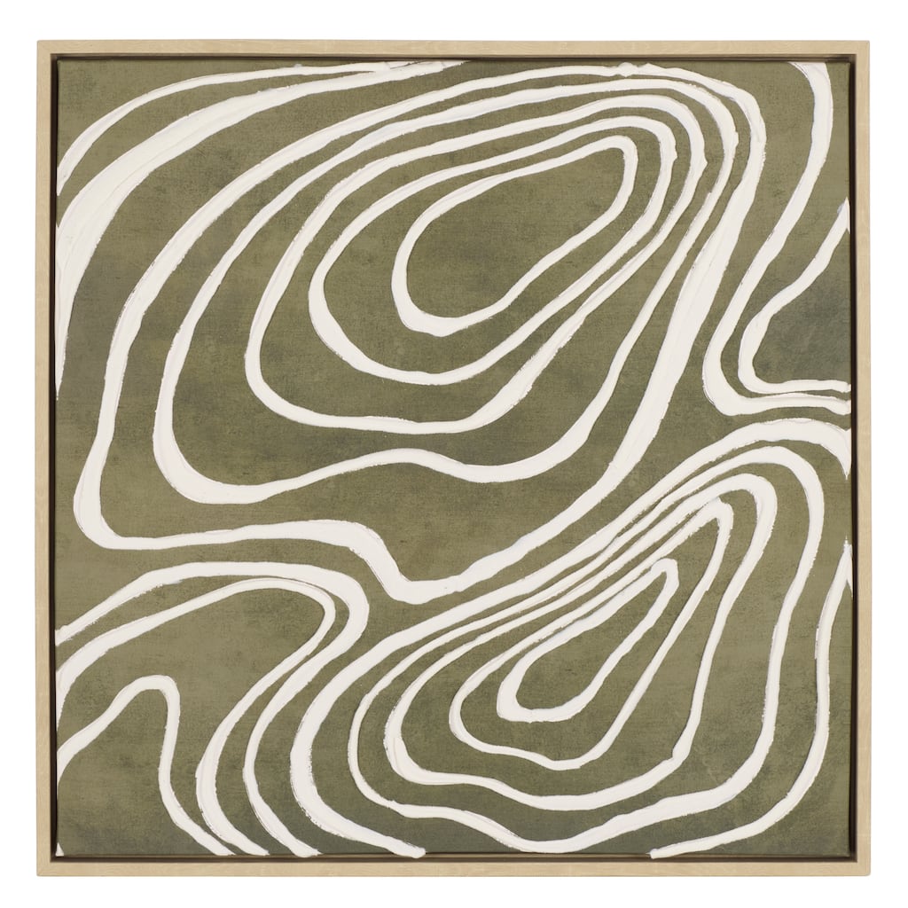 SAFAVIEH Home Oyster Bar 24-inch Ivory/Olive Green Framed Wall Art - Ivory/Olive Green