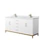 Option White, Bronze Trim, White Carrara Marble Top