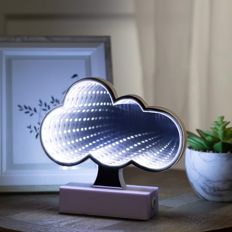 LED Lighted 3D Cloud Infinity Mirror - 7.25"