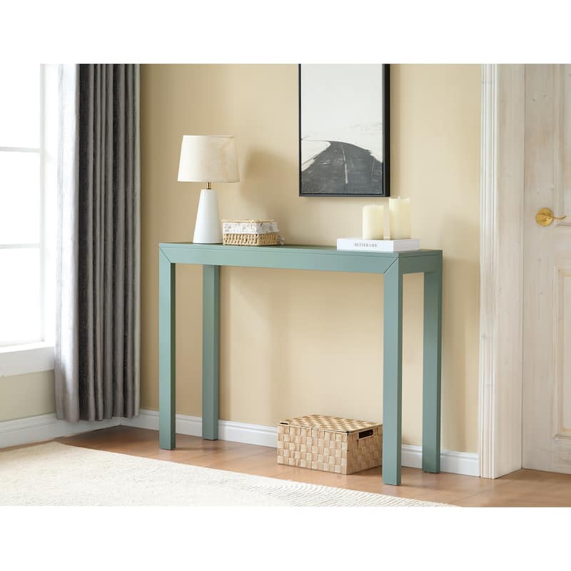 Russell Collection Modern Wood Rectangle Console Table - Ice Blue