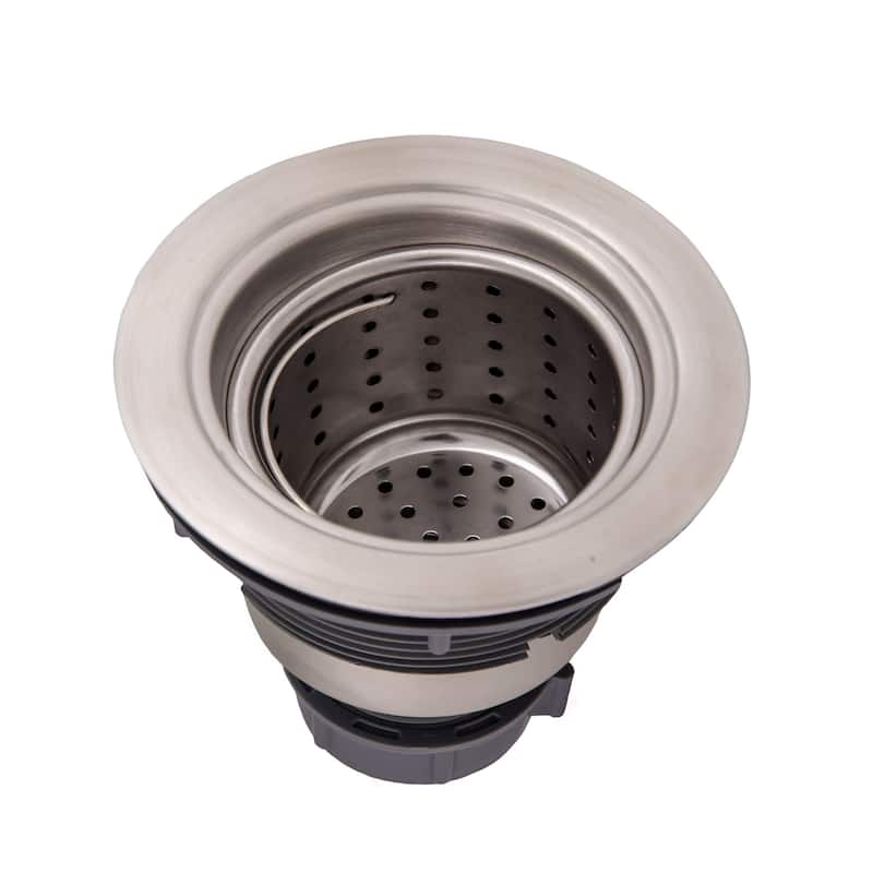 Design House 3-1/2" Basket Strainer with Deep and Removable Food Waste - Satin Stainless Steel