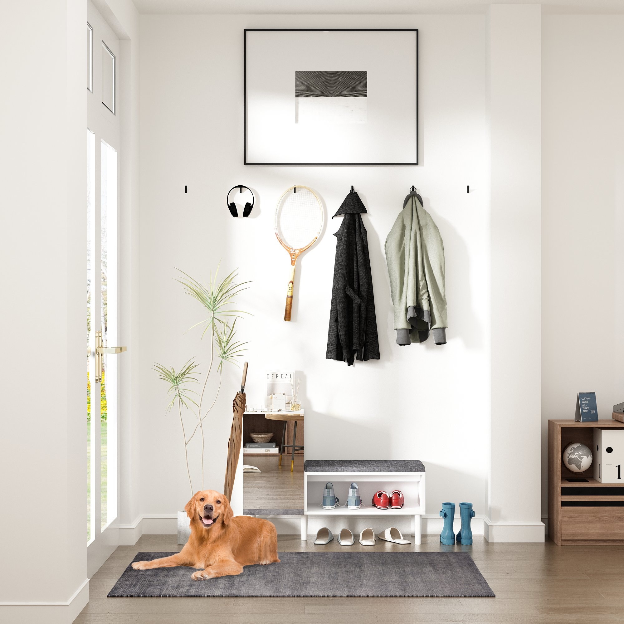 Entryway organizer with mirror cheap