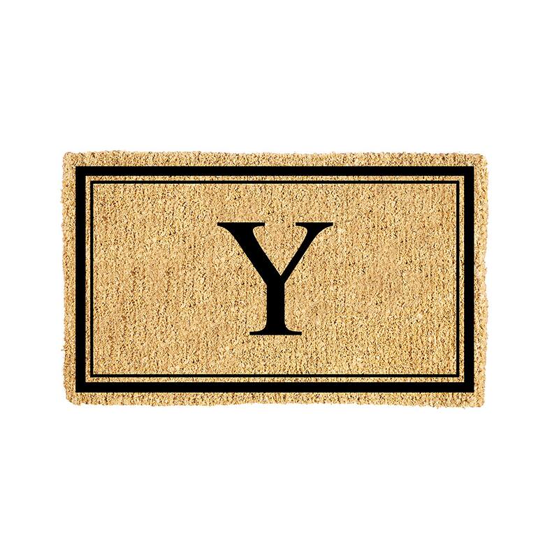 28 in. x 16 in. Monogram Coir Mat, Letter "Y"