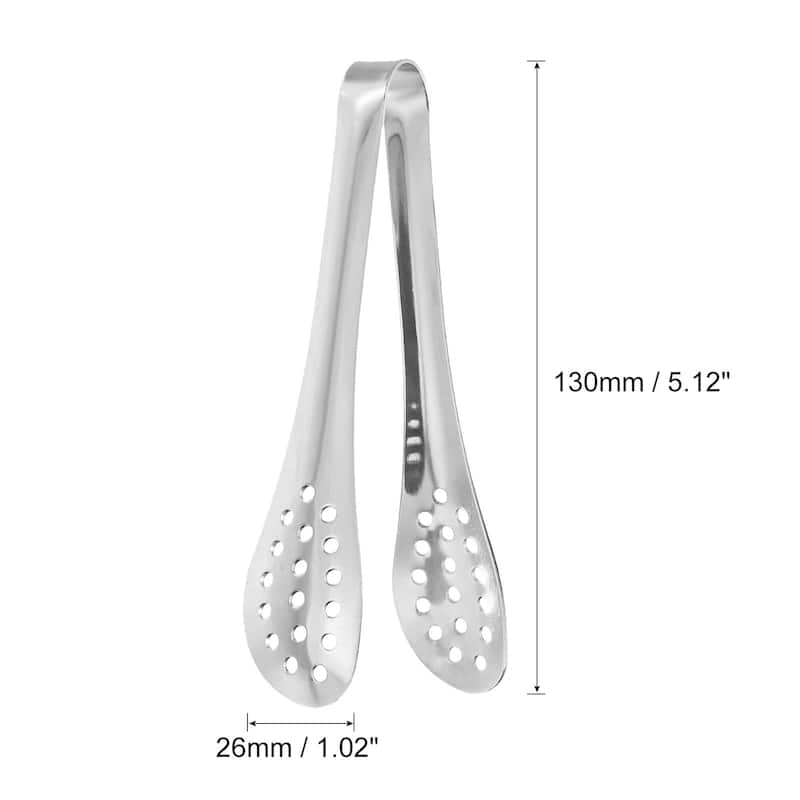 Serving Tongs, 2pcs Stainless Steel Ice Tongs, Mini Sugar Tongs Silver - 5 Inch