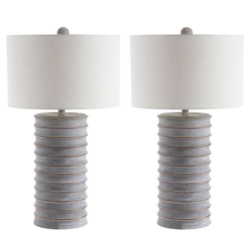SAFAVIEH Lighting Melina Grey LED Table Lamps (Set of 2) - 16"W x 16"D x 29"H