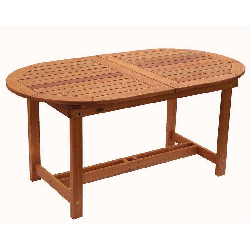 7-Piece Brown Arizona Eucalyptus Extendable Oval Patio Dining Set 63"